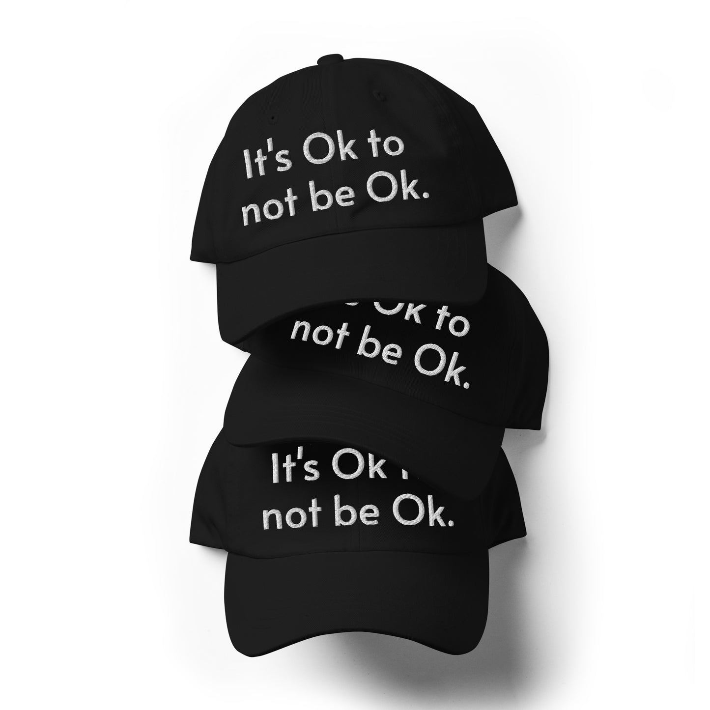 It's OK to not be OK- Black with White Stitching